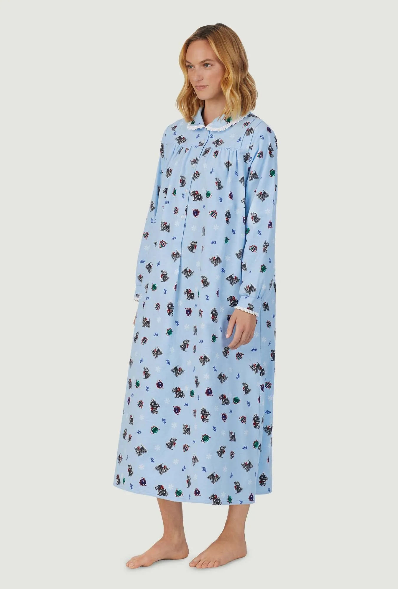 Scottie Dogs On Parade Peter Pan Flannel Gown