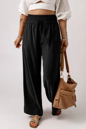 Shewin Drawstring Elastic Wide Leg Pants