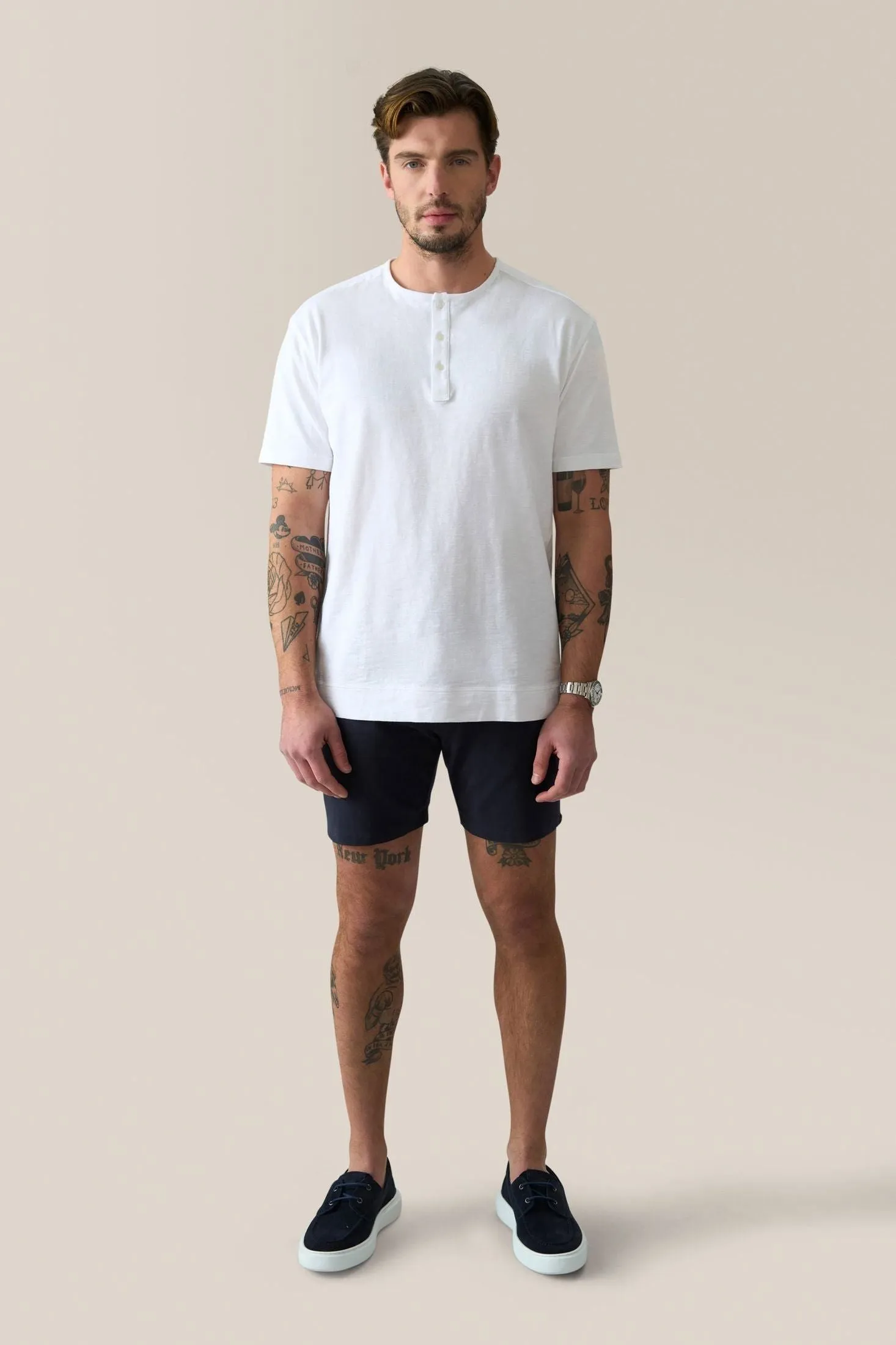 Short Sleeve Henley | Soft Slub Jersey