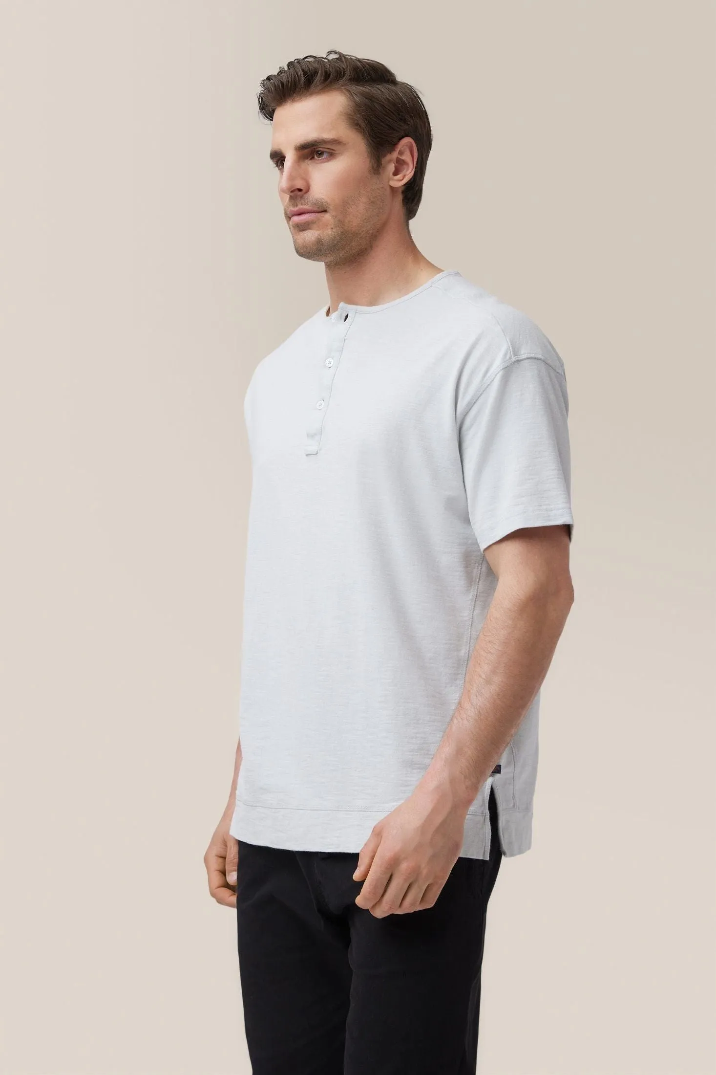 Short Sleeve Henley | Soft Slub Jersey