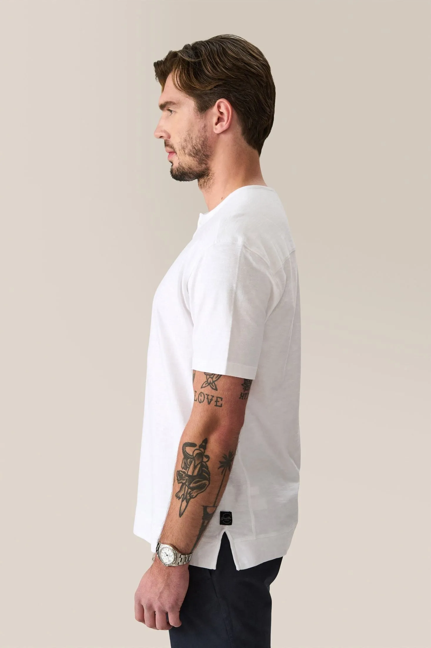 Short Sleeve Henley | Soft Slub Jersey