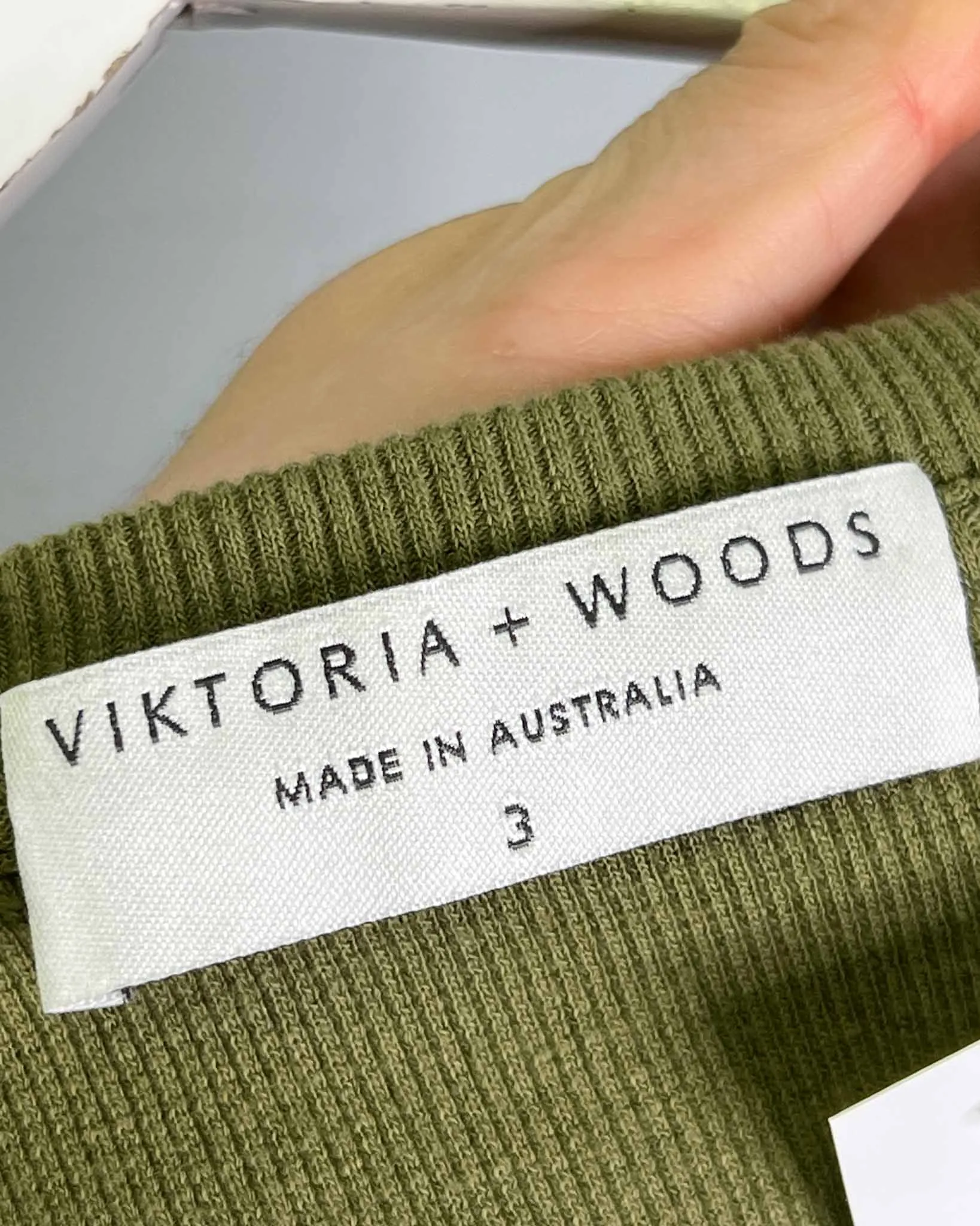 Size 12 - Viktoria & Woods Olive Rib Tank Midi Dress