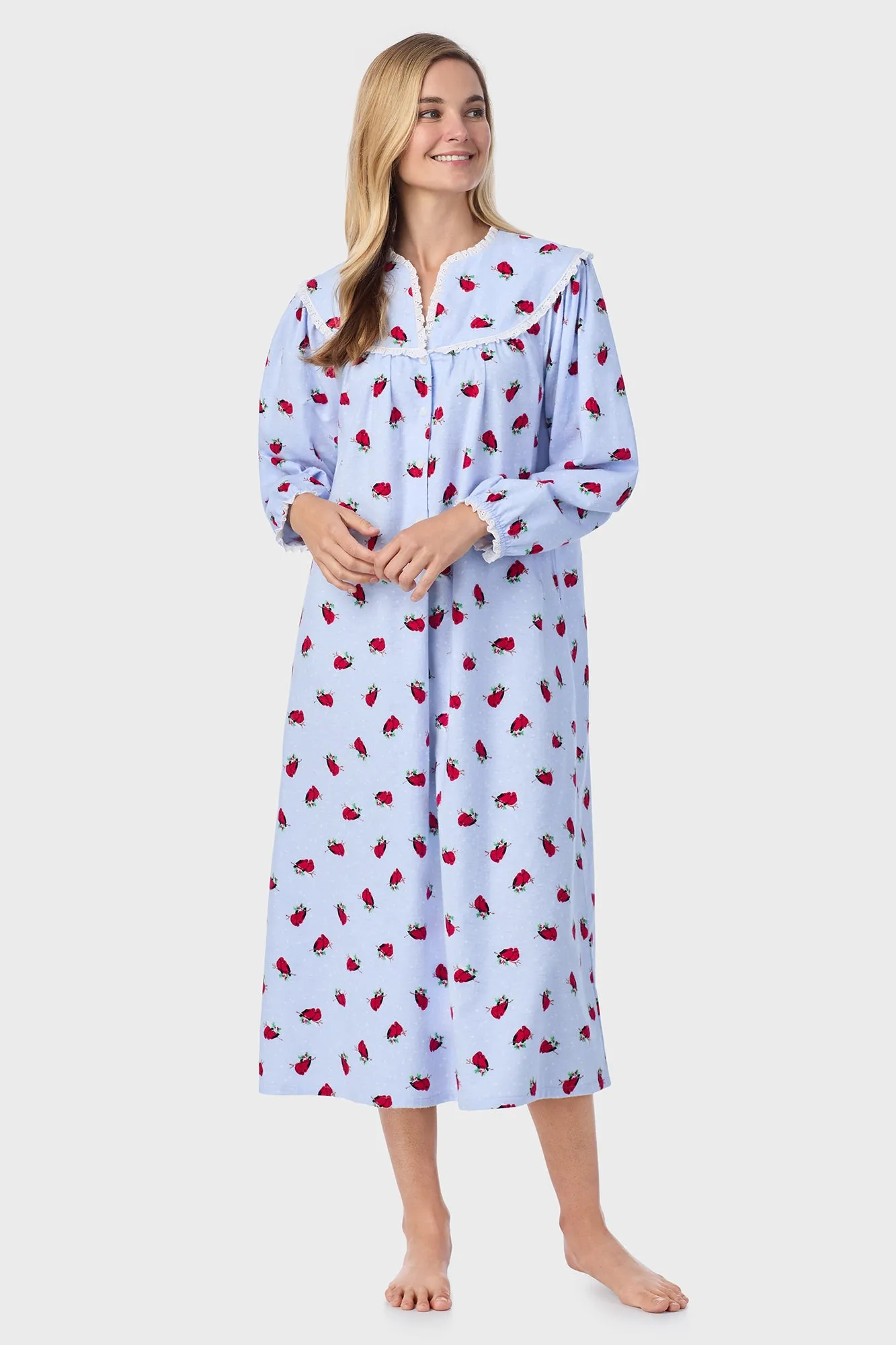 Sweet Cardinal Flannel Gown