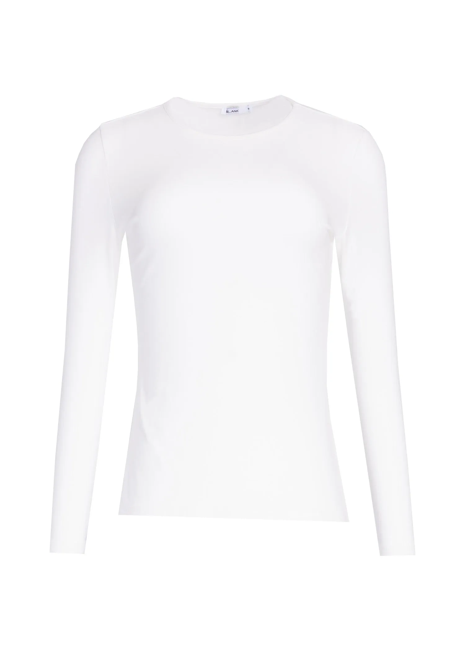 White Solid Long Sleeve Round Neck T-Shirt