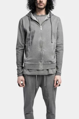 Zip hoodie pullover, Cold Dye Grey